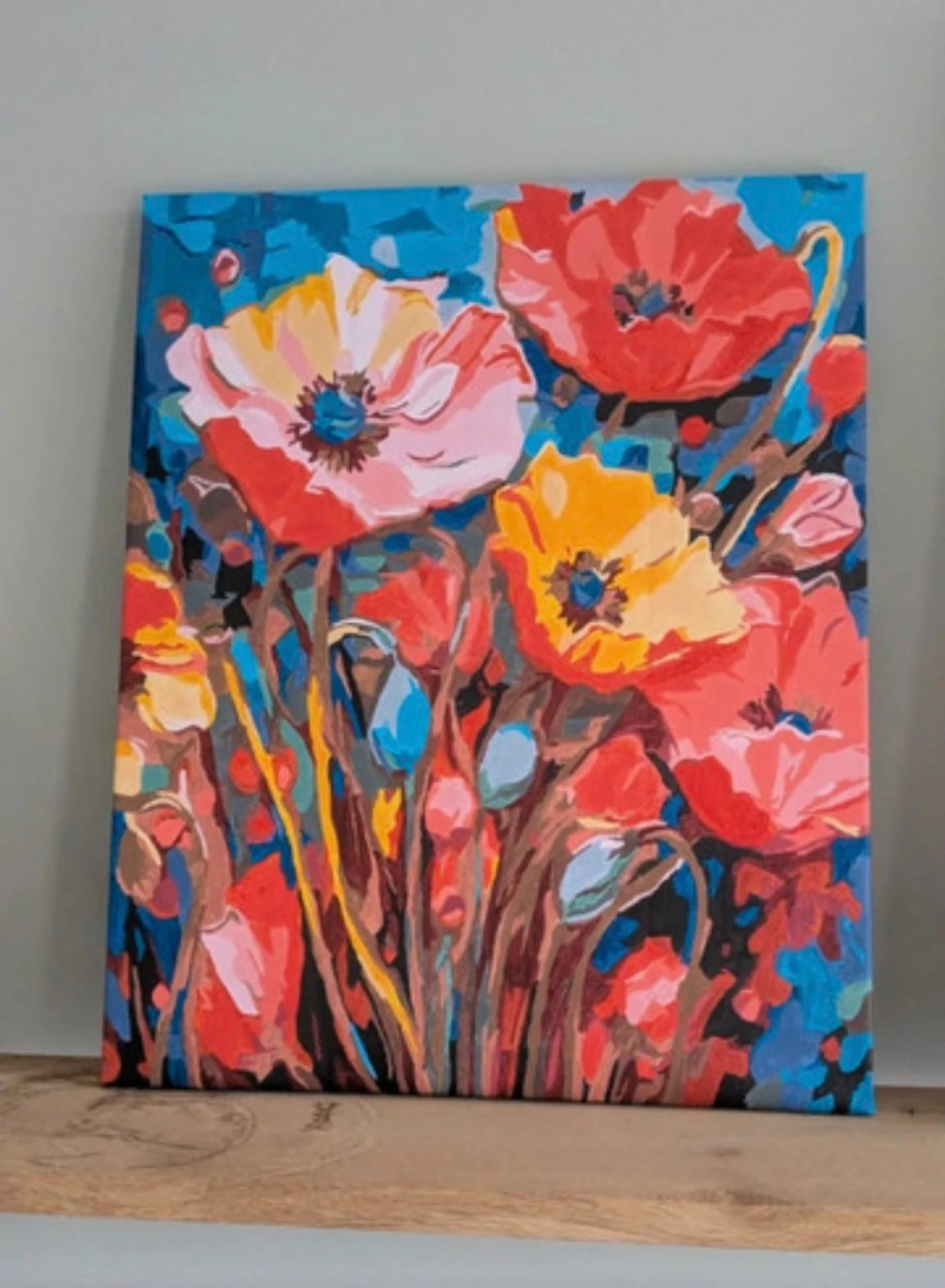 Prachtig handgemaakt bloemen schilderij 
